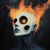 Surreal Flaming Soul Digital Artwork with Fiery Elements
